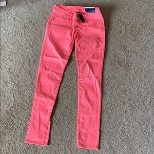 Hot pink American eagle skinny jeans size 0